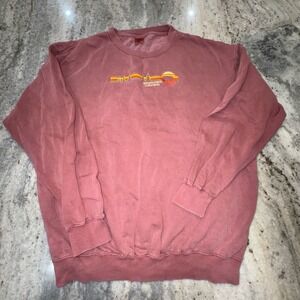 World Wide Estes Park Colorado Sweatshirt Pink Embroidered Bear Oversized Sz XL